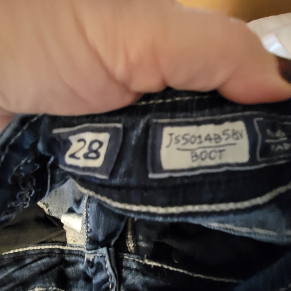 MISS ME jeans size 28 bootleg boot leg rhinestone jeans. - Picture 6 of 14